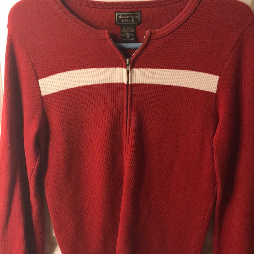 Abercrombie Maroon Zip Sweater